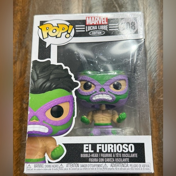 Funko Pop! Marvel Lucha Libre Edition El Furioso #708 Hulk Bobblehead Figure NIB - Picture 1 of 5